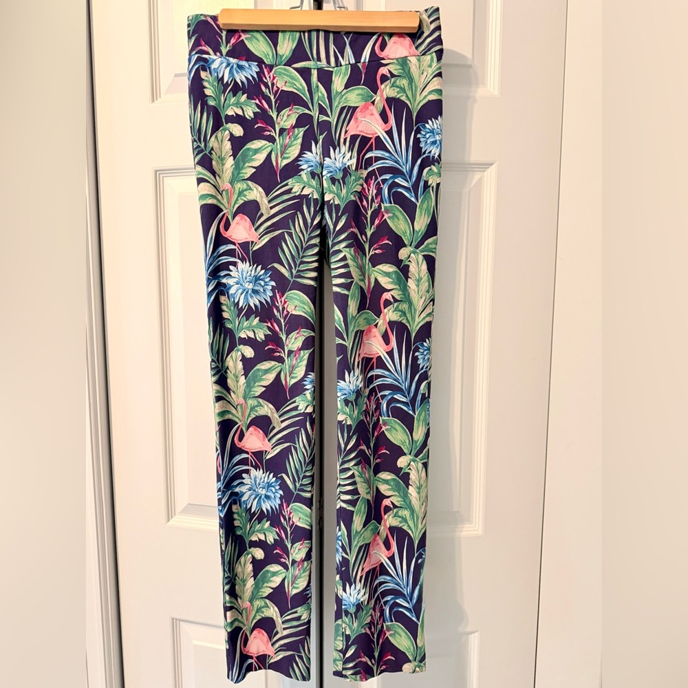 J. McLaughlin Tropical Print Straight Leg Pants - Multicolor - lightly worn